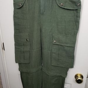 Nicholas K Convertible Cargo Linen Pants Size 8